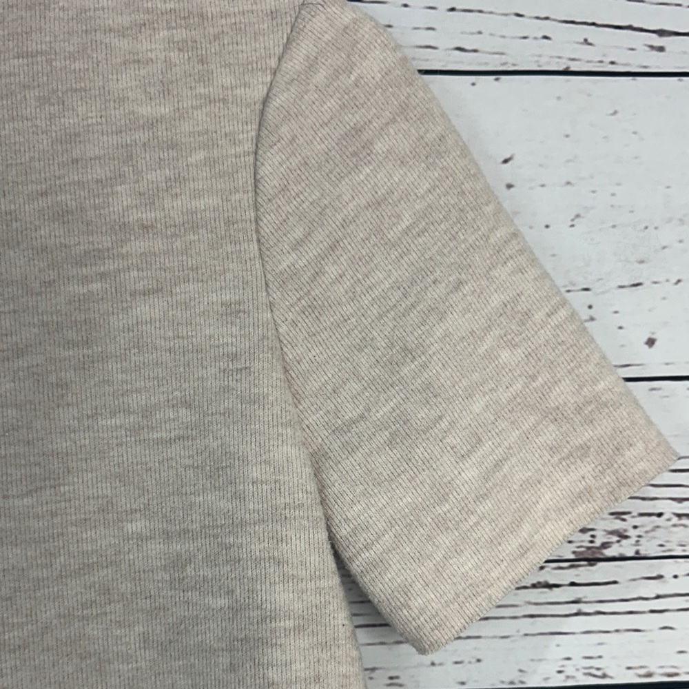 Zara Light Gray Mock Neck Crop Top - Picture 3 of 4